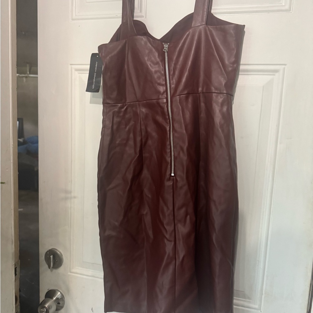 French Connection Strapless Burgundy Dress